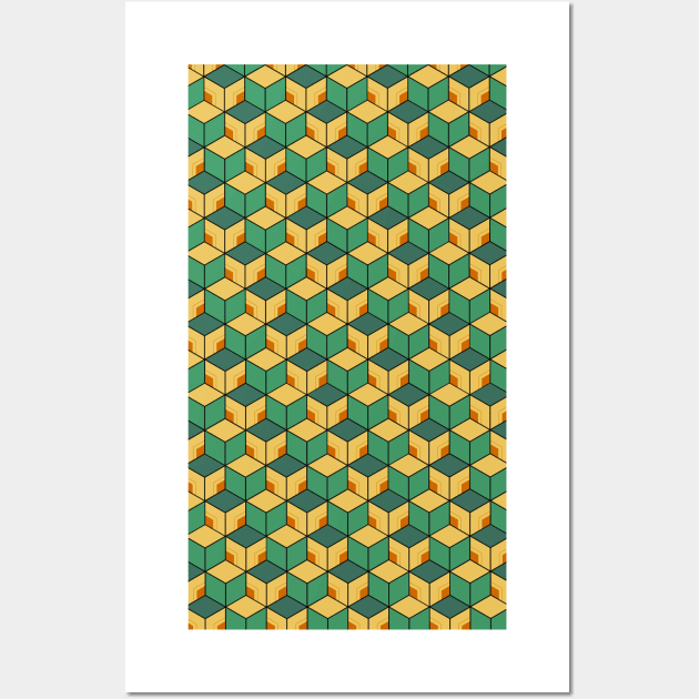 Giyuu Tomioka Pattern Wall Art by saturngarden